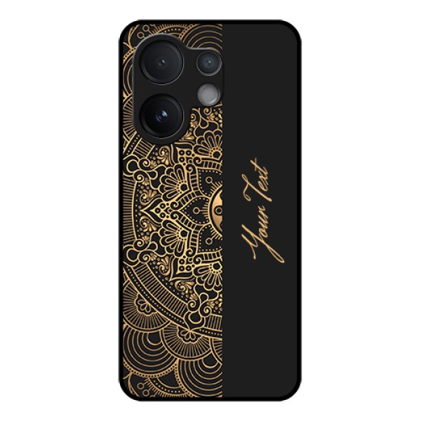 Vivo V60 5G Custom Glass Phone Case - Mandala Art With Custom Text Design