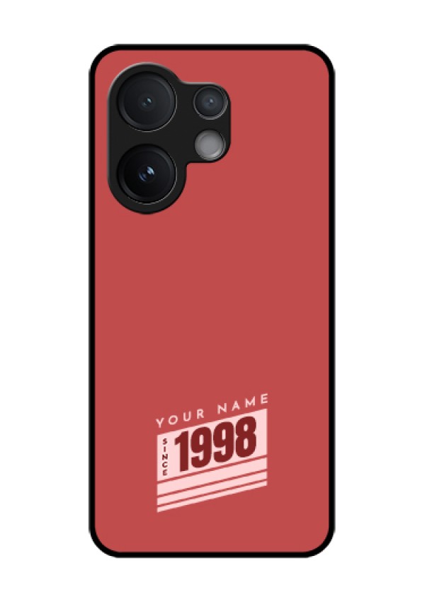 Vivo V60 5G Custom Glass Phone Case - Red Custom Year Of Birth Design
