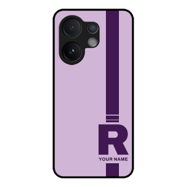 Vivo V60 5G Custom Glass Phone Case - Simple Dual Tone Stripe With Name Design Vivo V60 5G Custom Glass Phone Case - Simple Dual Tone Stripe With Name Design