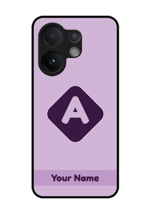 Vivo V60 5G Custom Glass Phone Case - Custom Letter In Curved Badge Design