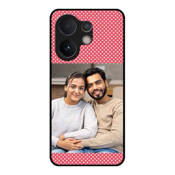 Vivo V60e 5G Custom Glass Phone Case - White Dotted Design