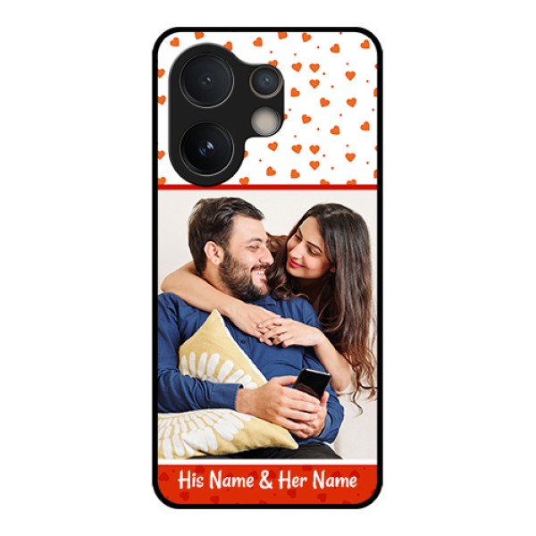 Vivo V60e 5G Custom Glass Phone Case - Orange Love Symbol Design