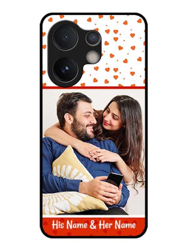 Custom Vivo V60e 5G Custom Glass Phone Case - Orange Love Symbol Design