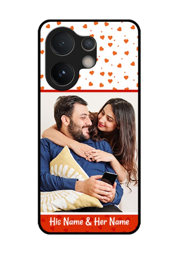 Vivo V60e 5G Custom Glass Phone Case - Orange Love Symbol Design