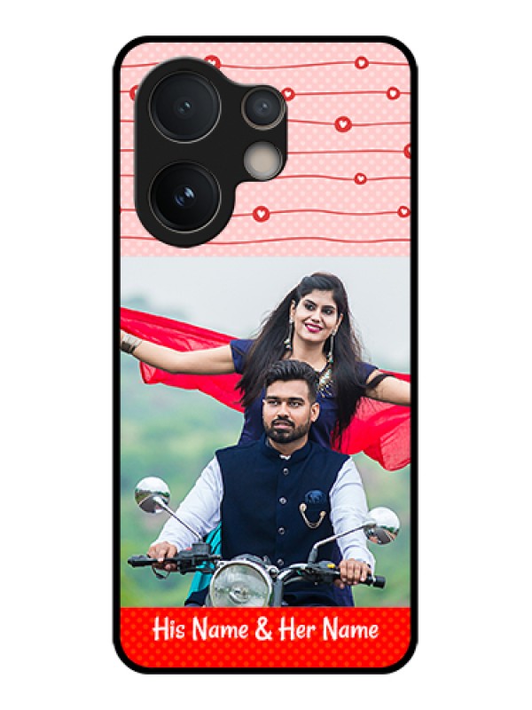 Custom Vivo V60e 5G Custom Glass Phone Case - Red Pattern Case Design