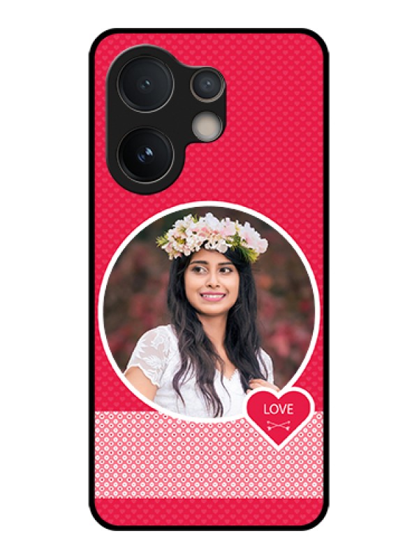 Custom Vivo V60e 5G Custom Glass Phone Case - Pink Color Pattern Design