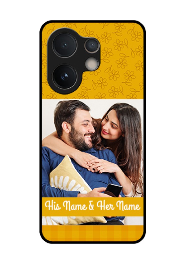 Vivo V60e 5G Custom Glass Phone Case - Yellow Floral Design