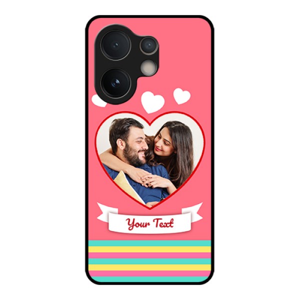 Vivo V60e 5G Custom Glass Phone Case - Love Shapes Doodle Design