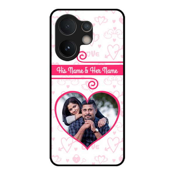 Vivo V60e 5G Custom Glass Phone Case - Heart Shape Love Design