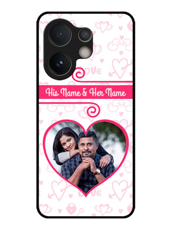 Custom Vivo V60e 5G Custom Glass Phone Case - Heart Shape Love Design
