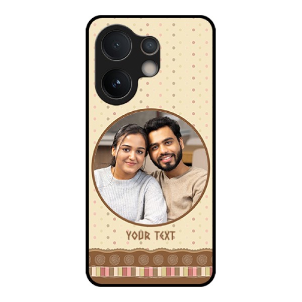 Vivo V60e 5G Custom Glass Phone Case - Brown Dotted Mobile Case Design Vivo V60e 5G Custom Glass Phone Case - Brown Dotted Mobile Case Design