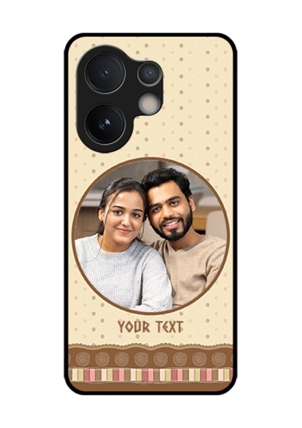 Vivo V60e 5G Custom Glass Phone Case - Brown Dotted Mobile Case Design