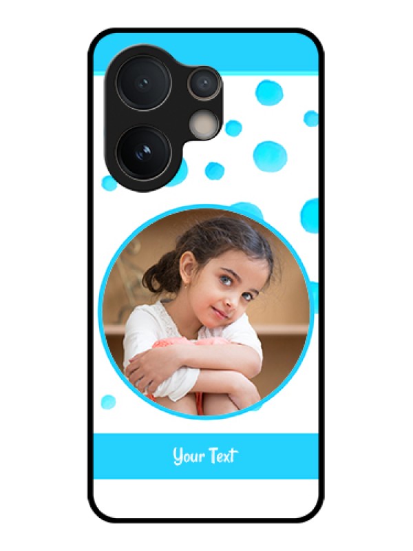 Custom Vivo V60e 5G Custom Glass Phone Case - Blue Bubbles Pattern Design