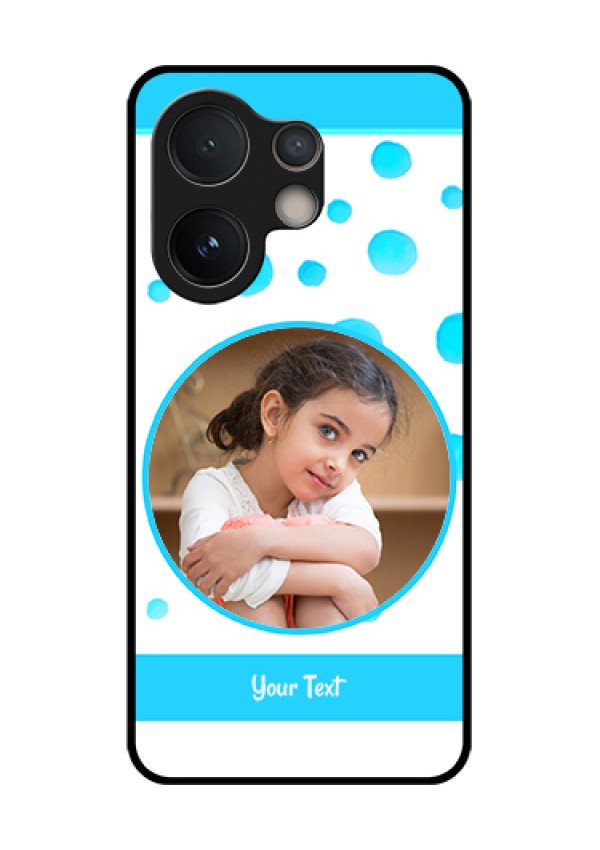 Vivo V60e 5G Custom Glass Phone Case - Blue Bubbles Pattern Design