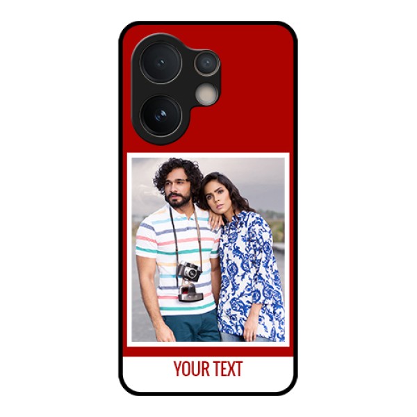 Vivo V60e 5G Custom Glass Phone Case - Red Color Design
