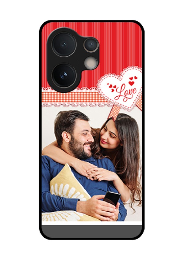 Vivo V60e 5G Custom Glass Phone Case - Red Love Pattern Design