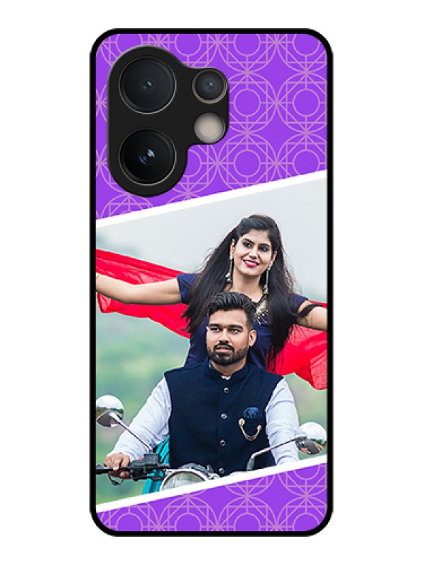 Custom Vivo V60e 5G Custom Glass Phone Case - Violet Color Pattern Design