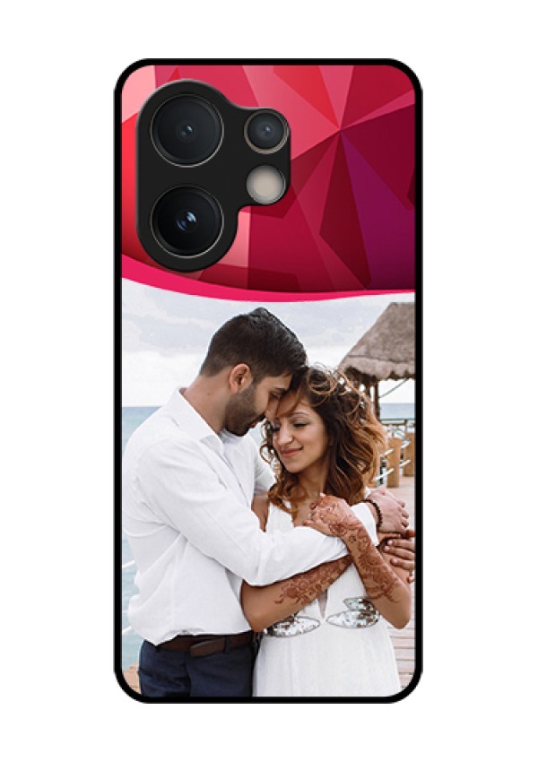 Vivo V60e 5G Custom Glass Phone Case - Red Abstract Design