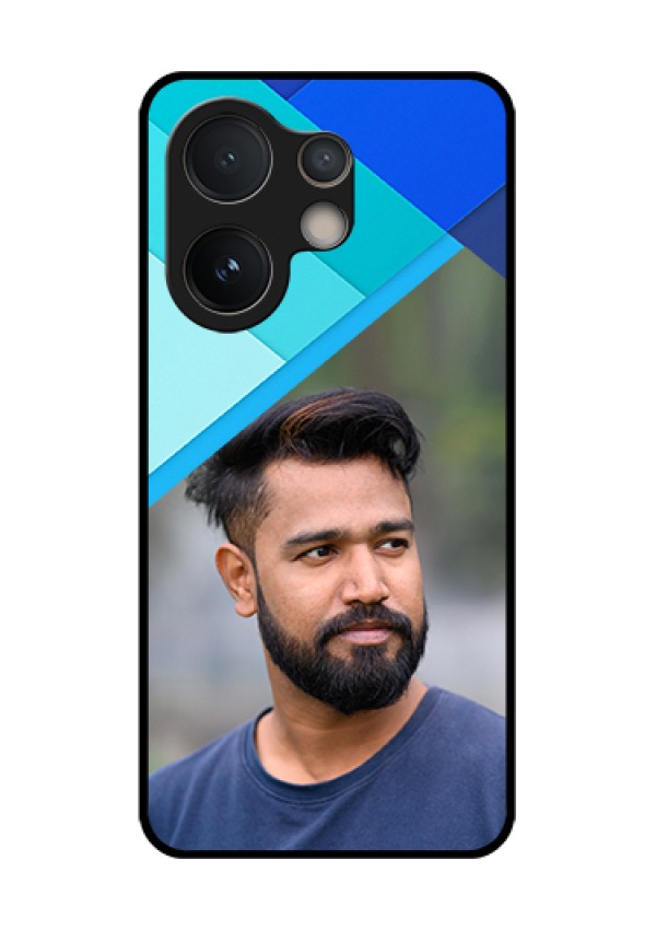 Vivo V60e 5G Custom Glass Phone Case - Blue Pattern Design