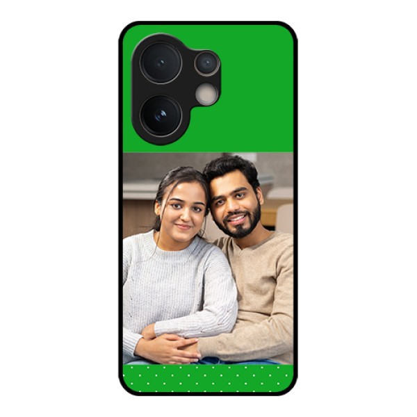 Vivo V60e 5G Custom Glass Phone Case - Green Pattern Design