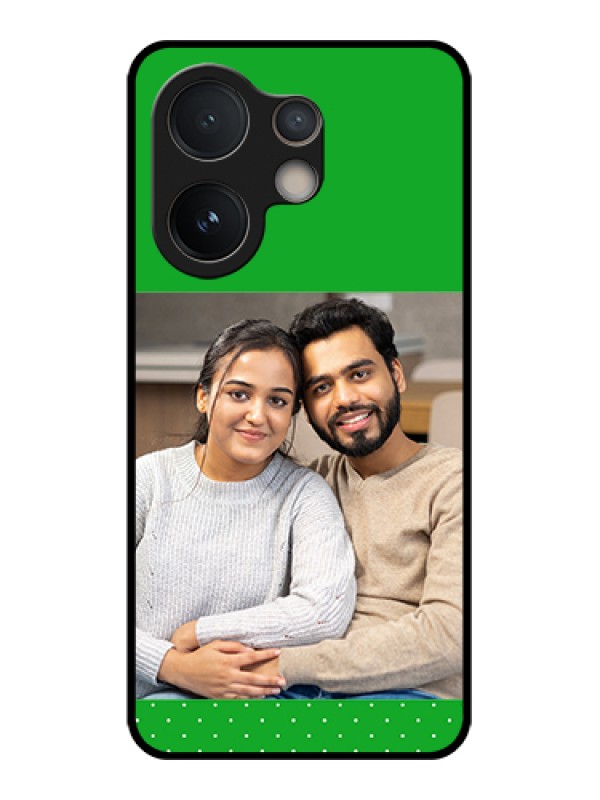 Custom Vivo V60e 5G Custom Glass Phone Case - Green Pattern Design