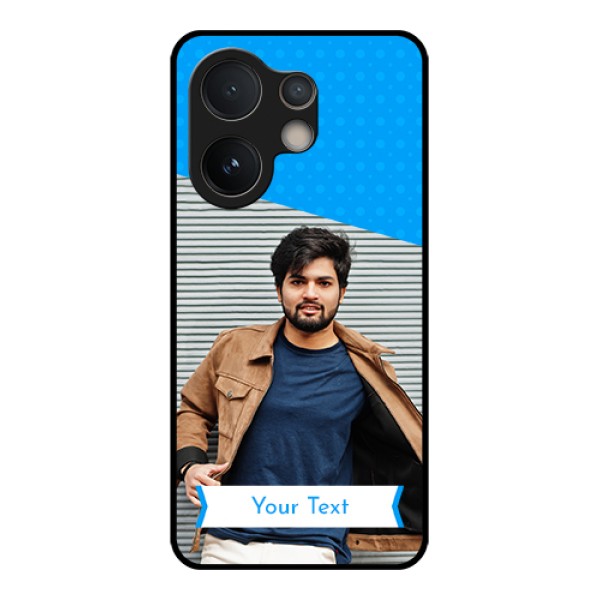 Vivo V60e 5G Custom Glass Phone Case - Simple Blue Color Design