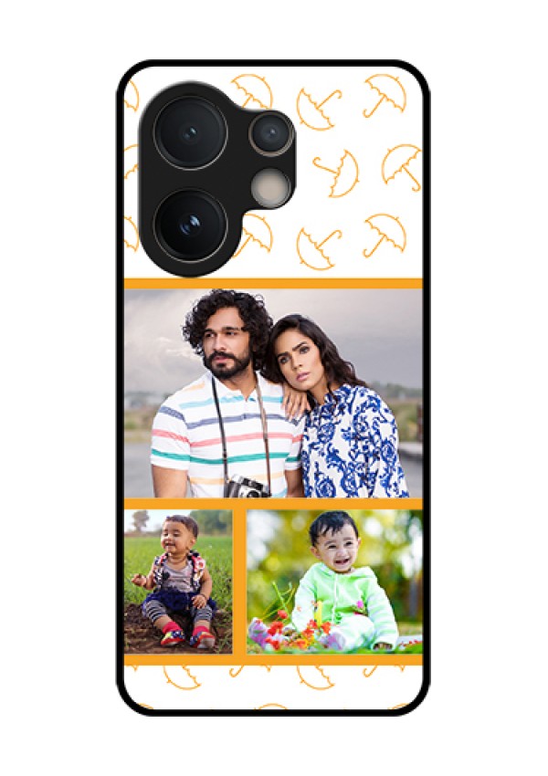 Vivo V60e 5G Custom Glass Phone Case - Yellow Pattern Design