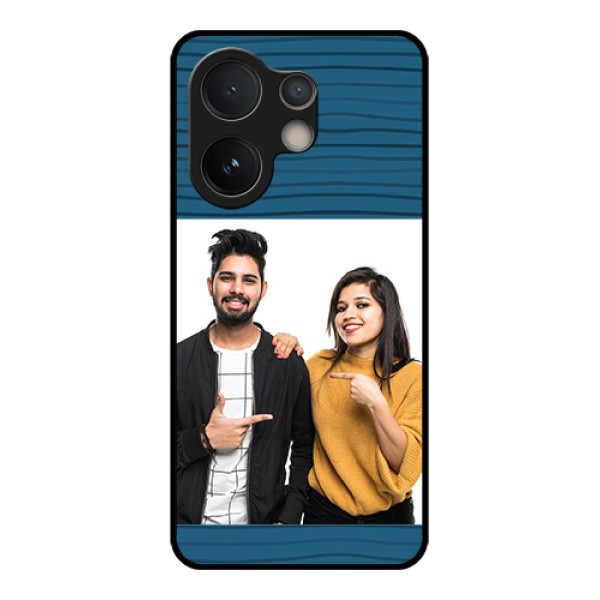 Vivo V60e 5G Custom Glass Phone Case - Blue Pattern Cover Design