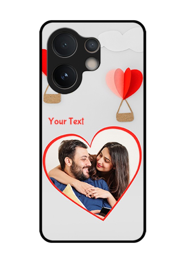 Vivo V60e 5G Custom Glass Phone Case - Parachute Love Design