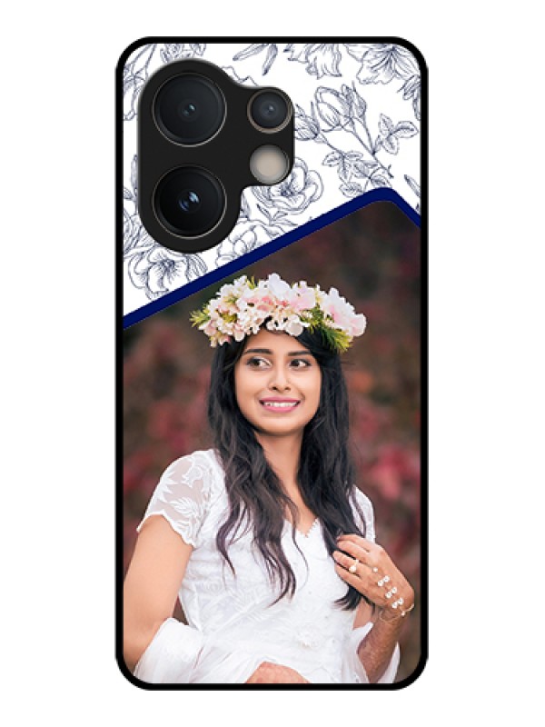 Custom Vivo V60e 5G Custom Glass Phone Case - Classy Floral Design
