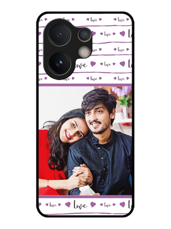 Custom Vivo V60e 5G Custom Glass Phone Case - Couples Heart Design