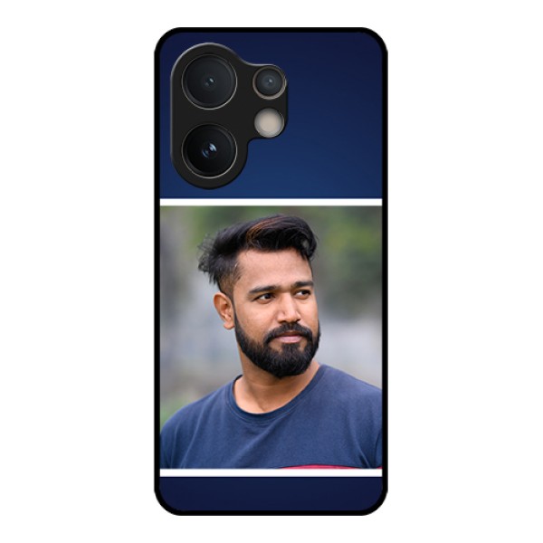 Vivo V60e 5G Custom Glass Phone Case - Simple Royal Blue Design