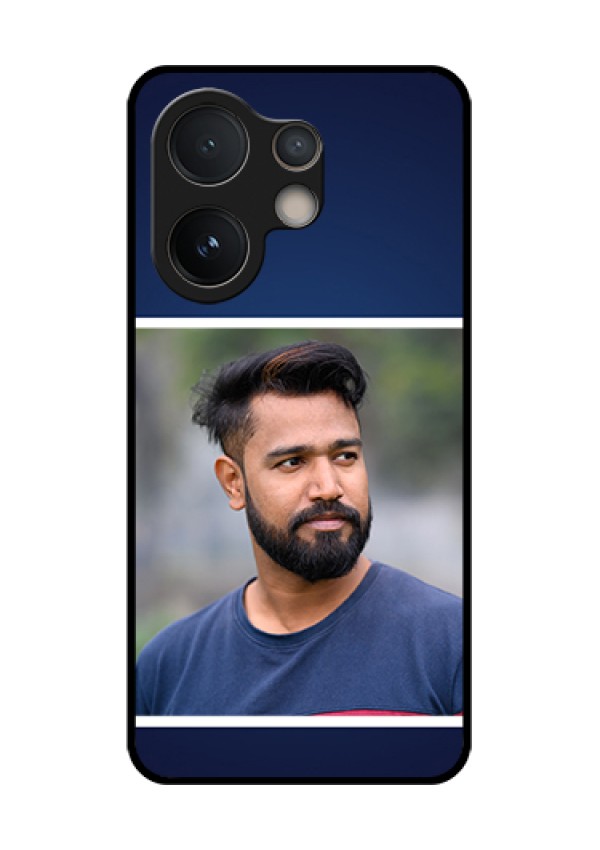 Vivo V60e 5G Custom Glass Phone Case - Simple Royal Blue Design