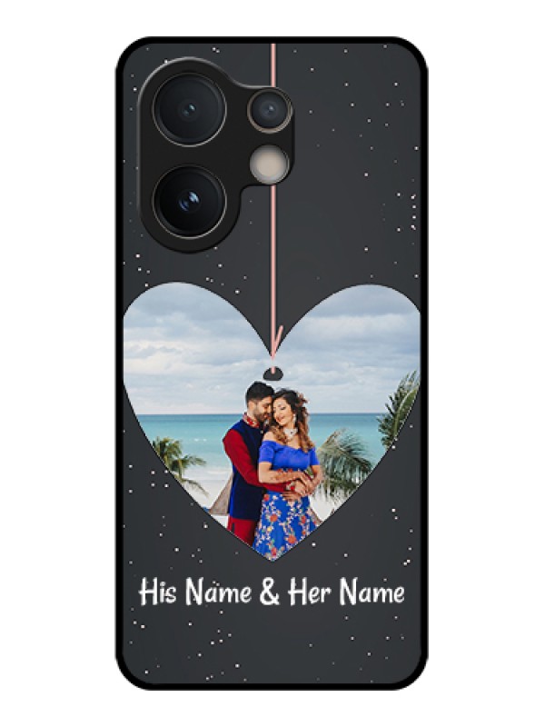 Custom Vivo V60e 5G Custom Glass Phone Case - Hanging Heart Design