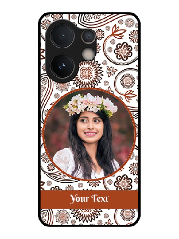 Custom Vivo V60e 5G Custom Glass Phone Case - Abstract Flower Design