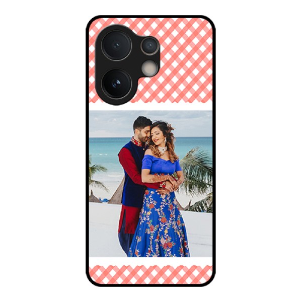Vivo V60e 5G Custom Glass Phone Case - Pink Pattern Design