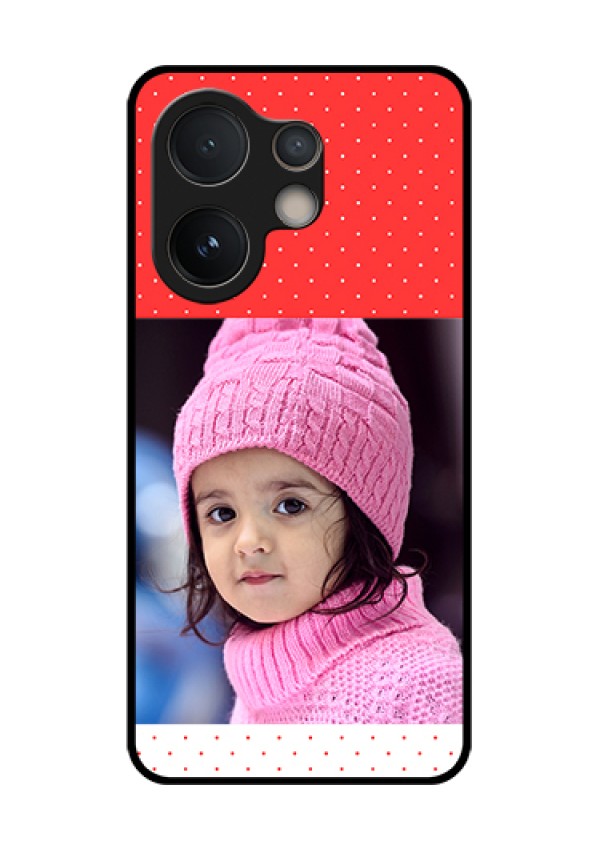 Vivo V60e 5G Custom Glass Phone Case - Red Pattern Design