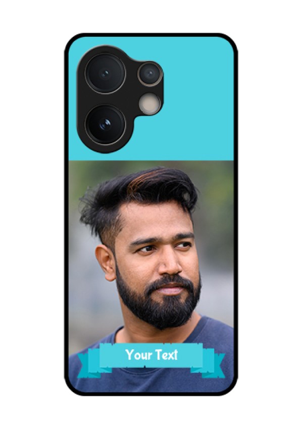 Vivo V60e 5G Custom Glass Phone Case - Blue Color Design