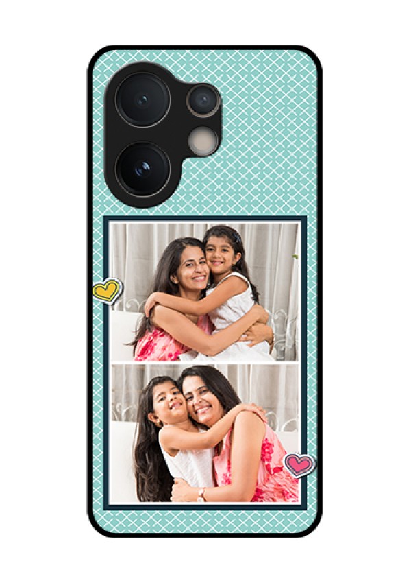 Vivo V60e 5G Custom Glass Phone Case - 2 Image Holder With Pattern Design