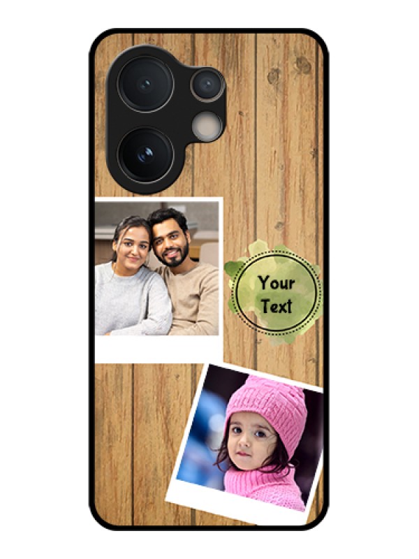Custom Vivo V60e 5G Custom Glass Phone Case - Wooden Texture Design