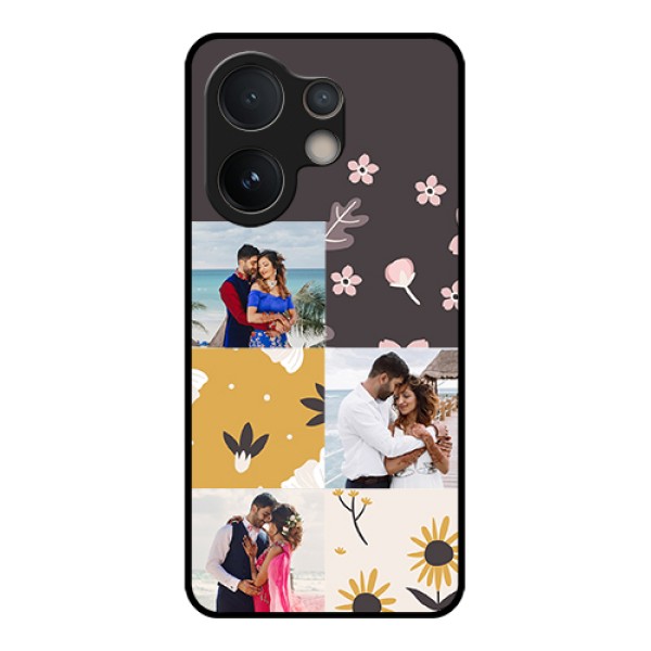 Vivo V60e 5G Custom Glass Phone Case - 3 Images With Floral Design Vivo V60e 5G Custom Glass Phone Case - 3 Images With Floral Design