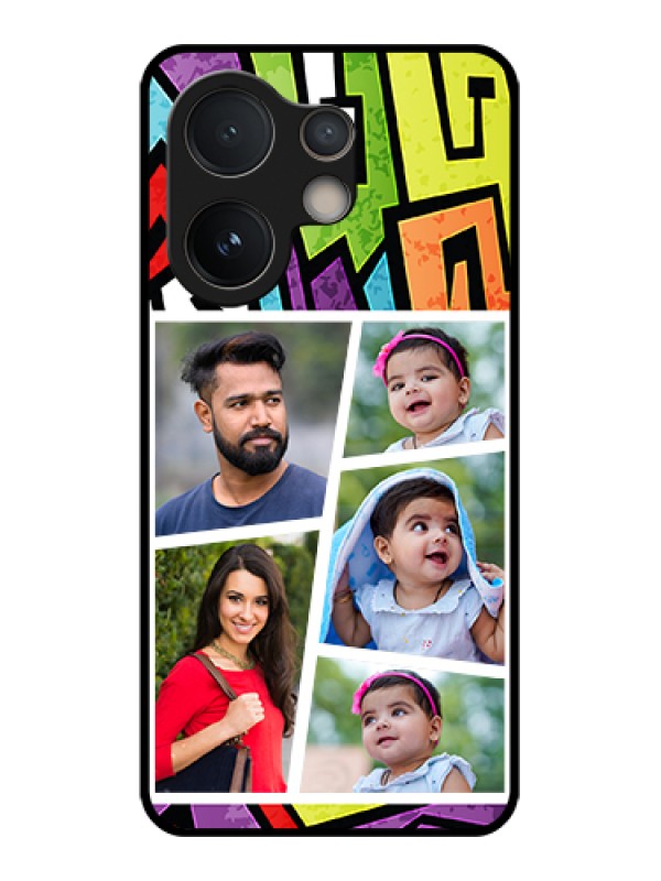 Custom Vivo V60e 5G Custom Glass Phone Case - Graffiti Pattern Design