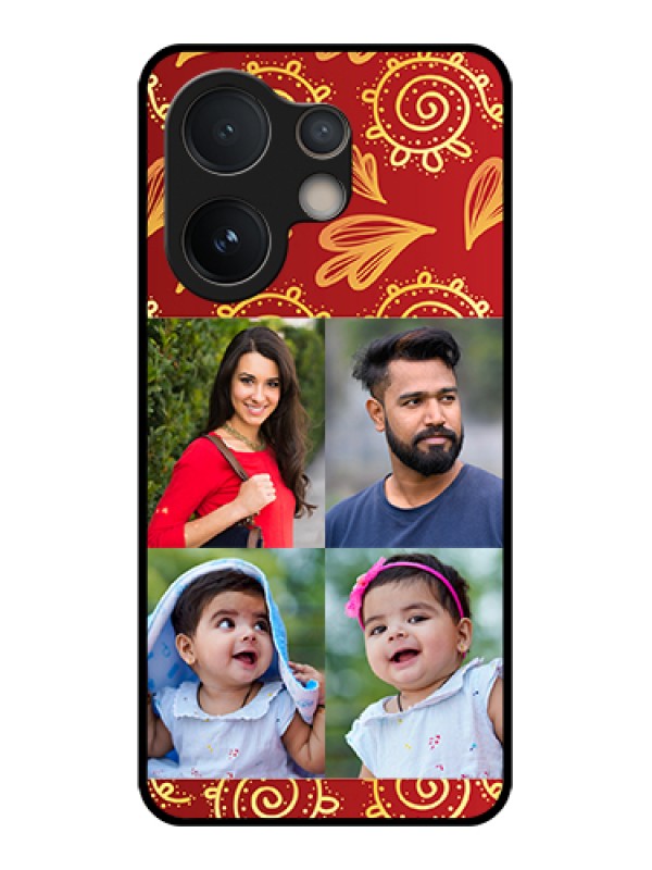Custom Vivo V60e 5G Custom Glass Phone Case - 4 Image Traditional Design