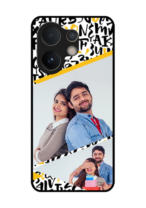 Vivo V60e 5G Custom Glass Phone Case - Letters Pattern Design