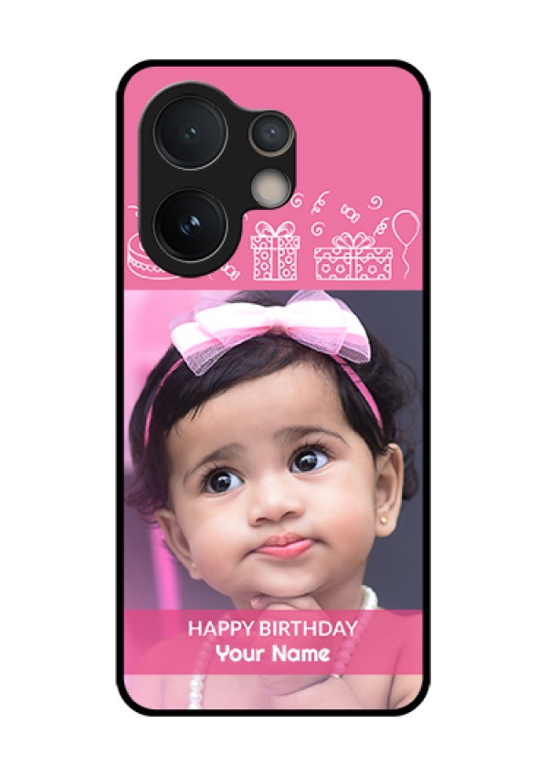 Vivo V60e 5G Custom Glass Phone Case - With Birthday Line Art Design