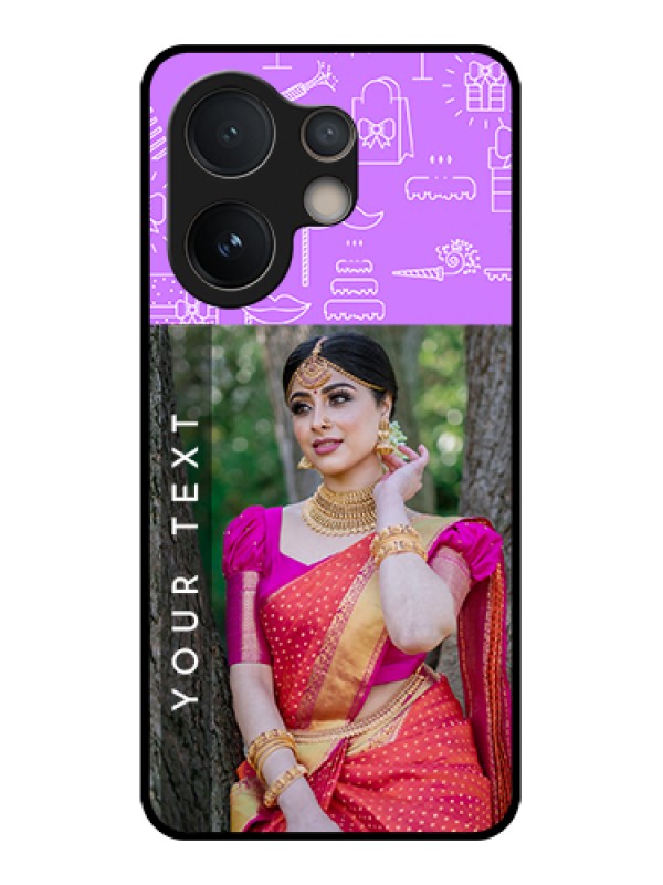Custom Vivo V60e 5G Custom Glass Phone Case - Birthday Icons Design