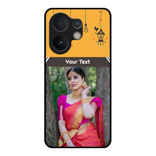 Vivo V60e 5G Custom Glass Phone Case - With Family Picture And Icons Vivo V60e 5G Custom Glass Phone Case - With Family Picture And Icons