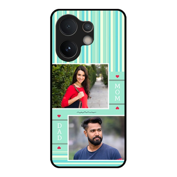Vivo V60e 5G Custom Glass Phone Case - Mom & Dad Pic Design