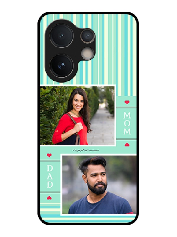 Custom Vivo V60e 5G Custom Glass Phone Case - Mom & Dad Pic Design