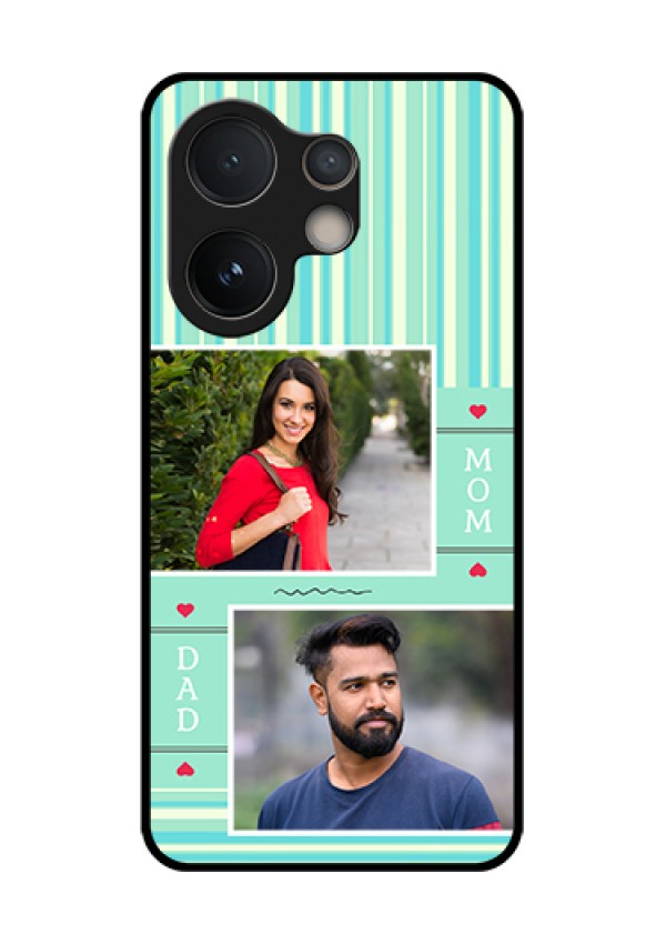 Vivo V60e 5G Custom Glass Phone Case - Mom & Dad Pic Design